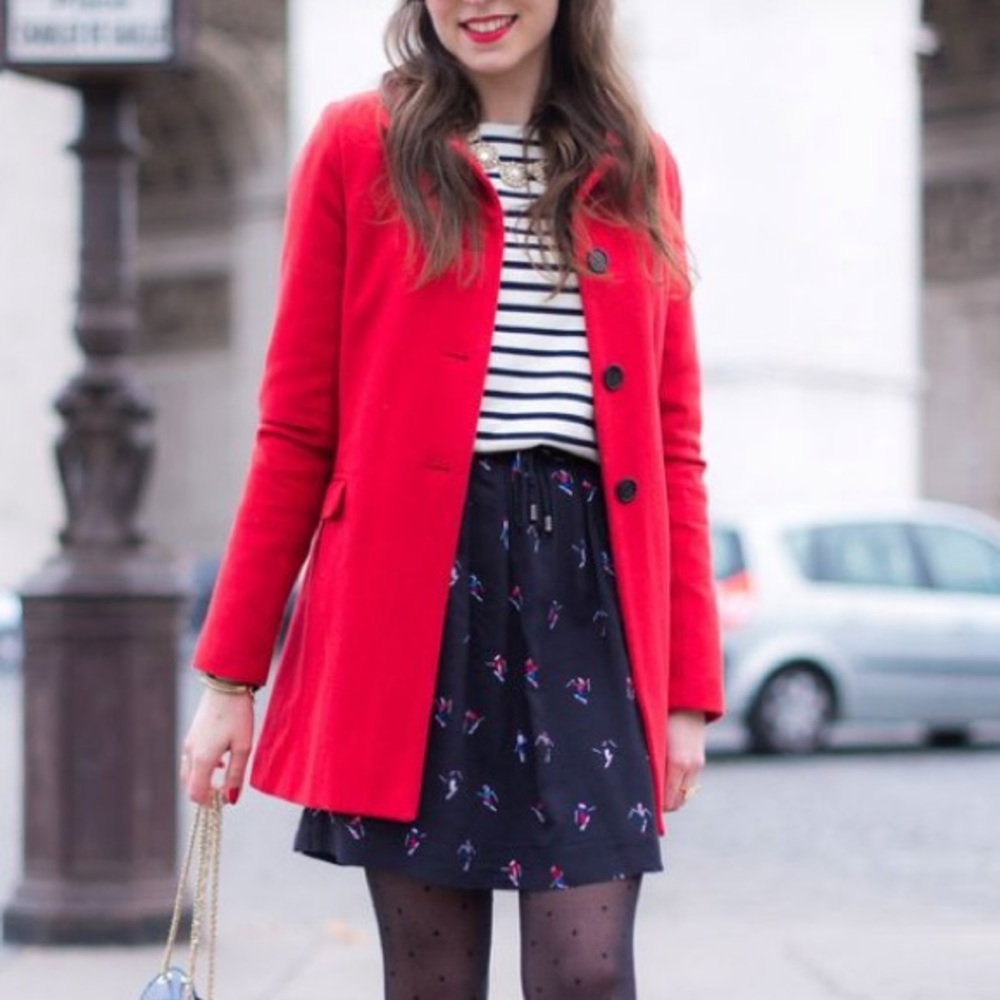 Banana Republic Small Red Wool Coat NWT